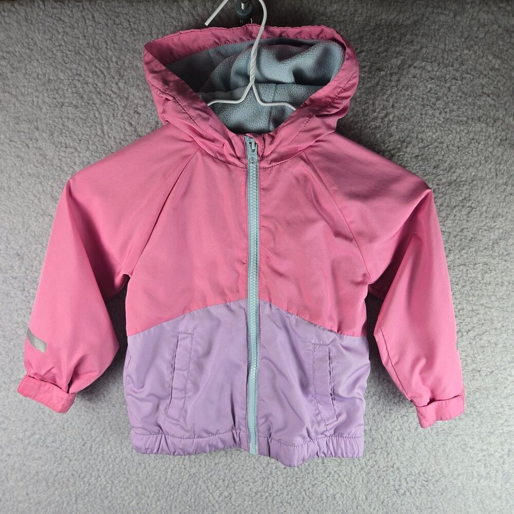 Wonder Nation. Jacket Kids 3T Pink Colorblock Full Zip Hooded Reflective